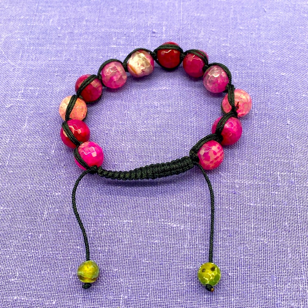 Vintage Adjustable Pull String Bracelets In Flora… - image 5